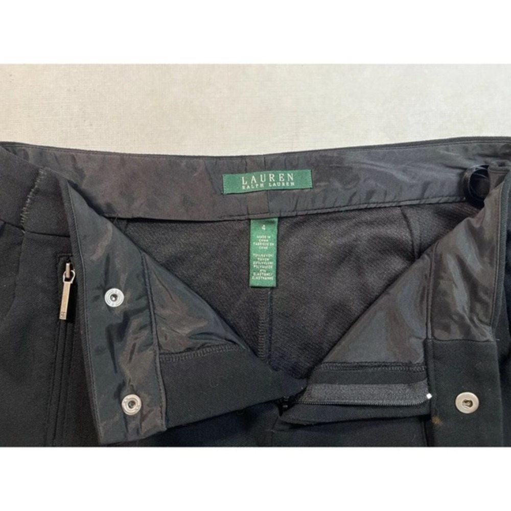 Lauren Ralph Lauren Black Dress Pants Zipper Pocket‎ Rayon Blend Regular Sz. 4 - Picture 6 of 7